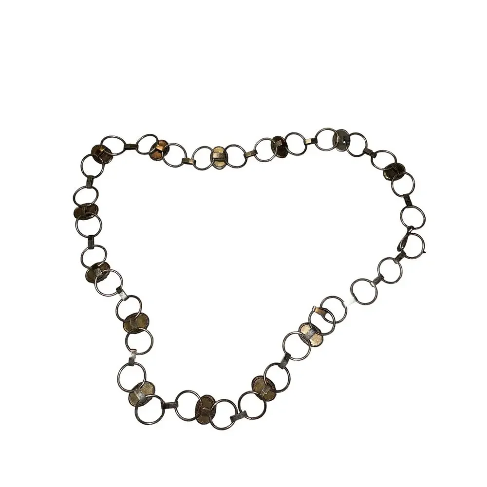 Vintage Multicolor Rhinestone Chain Belt Silver Link Festival Hippie Charm